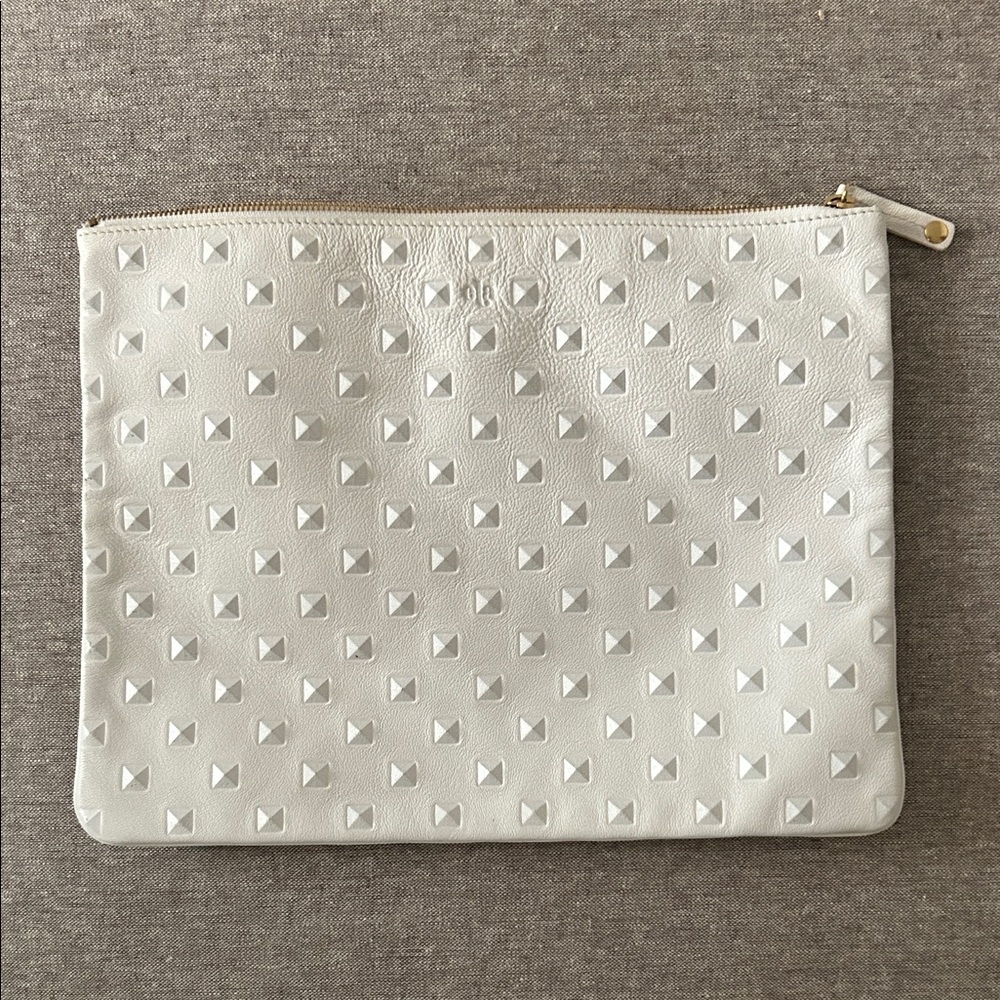 ela white studded Editor’s Pouch